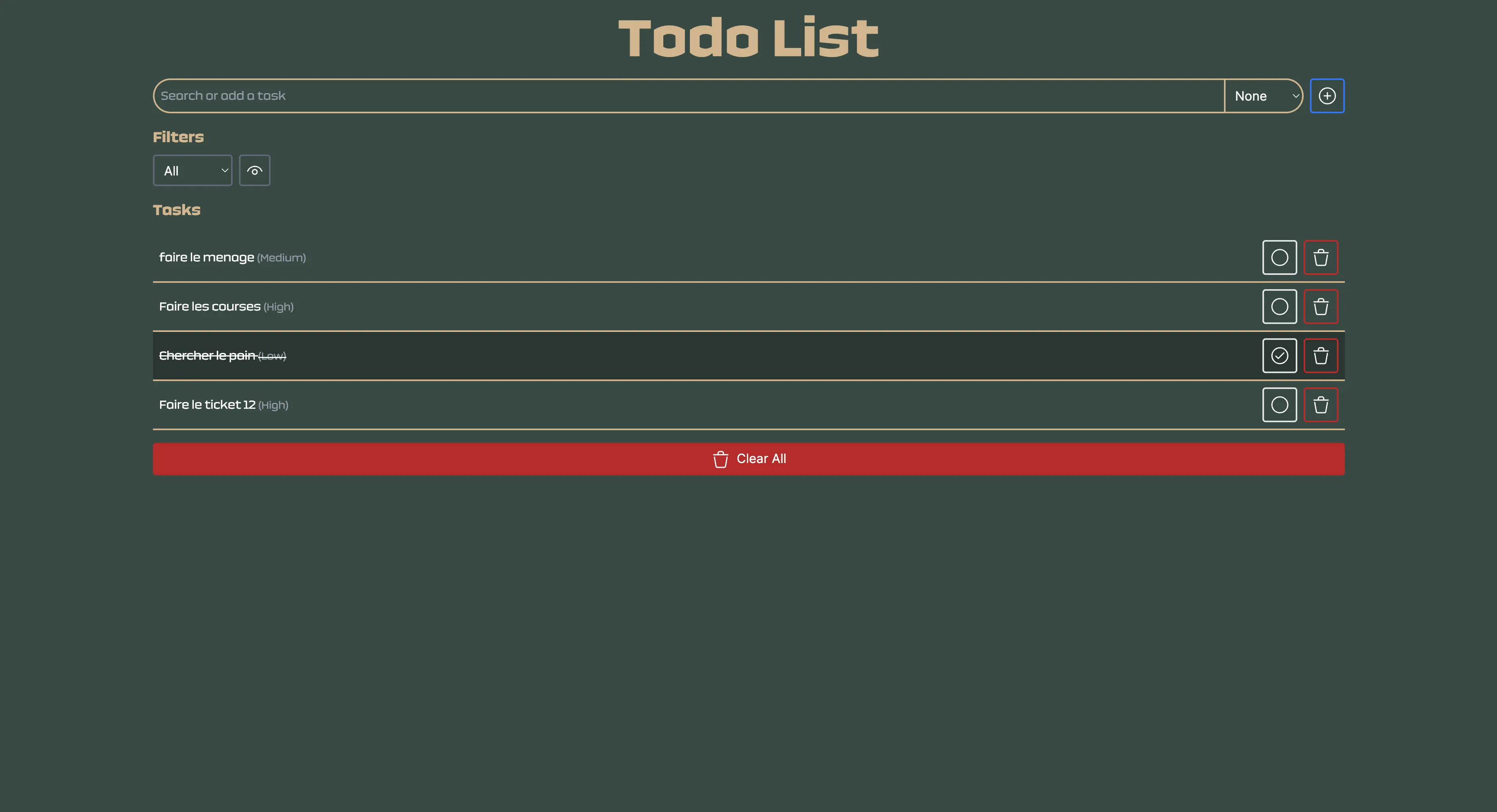 Aperçu du projet ToDoApp, gestion de tâches